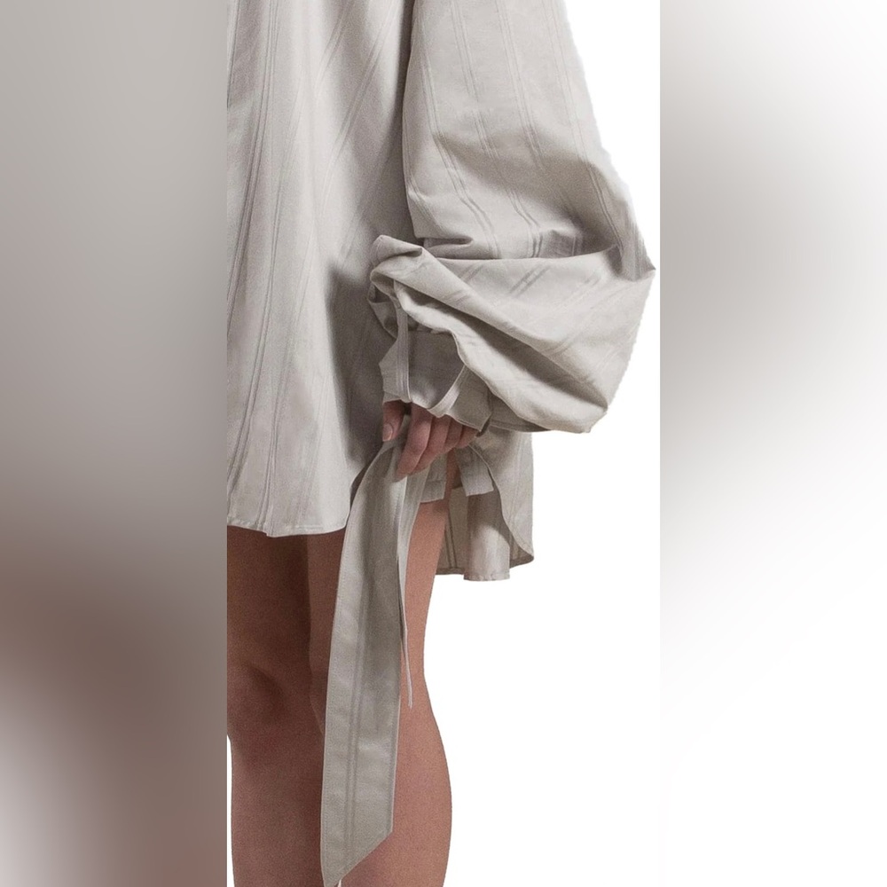 Elleme Paris Wm’s Maxi Sleeve Oversized Shirt Strippy Grey -Sz: 34 - SH017COT30.